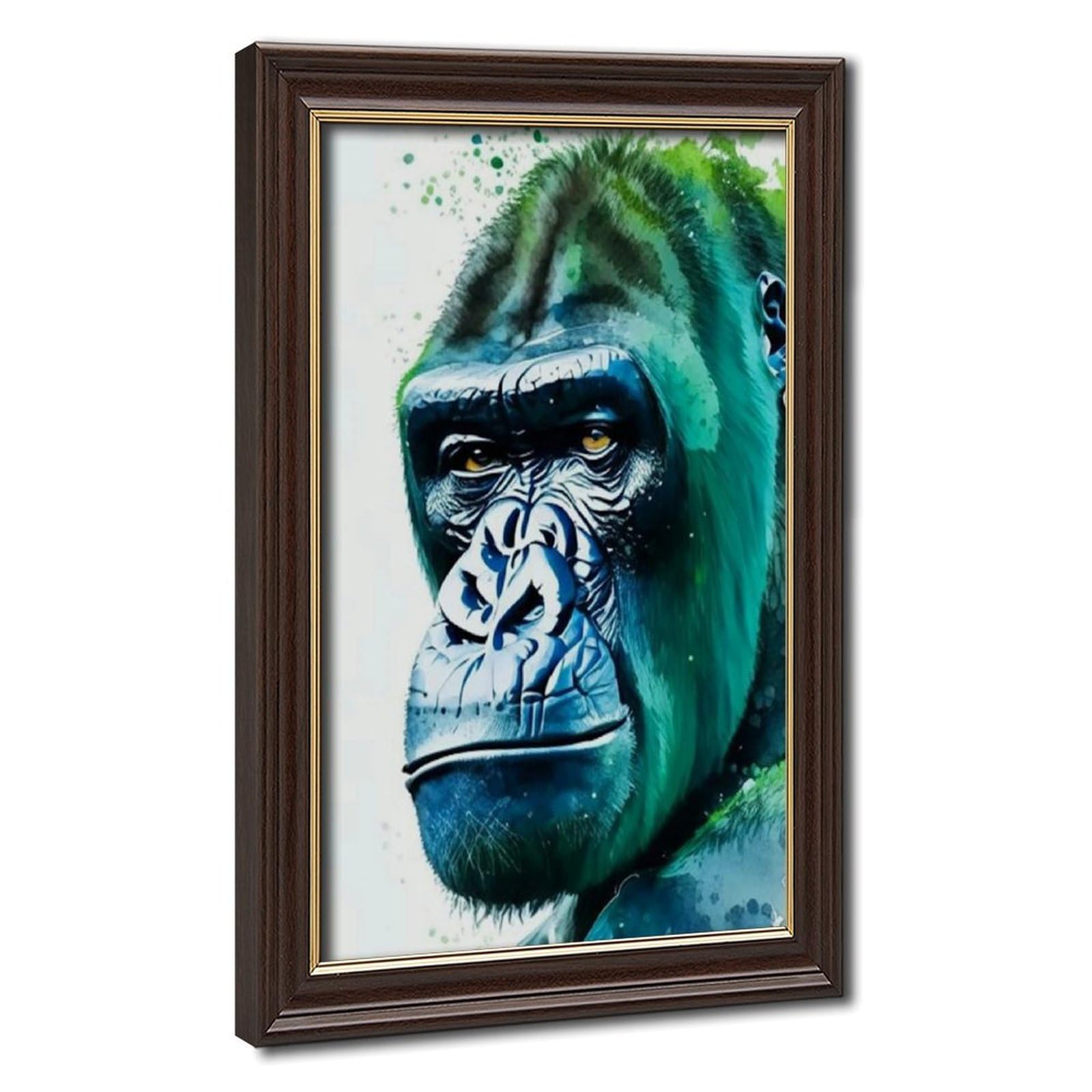 Bareronor Gorilla With Thinking Face Canvas Poster Bedroom Decor Landscape Office Room Decor Gift 24" L X 36" W
