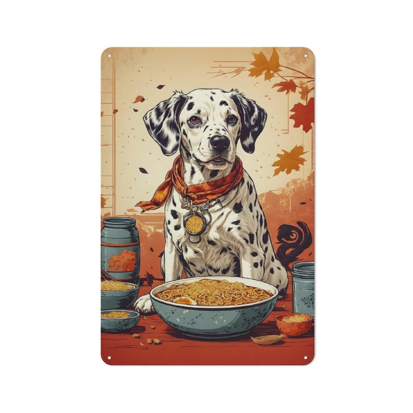 Country Dalmatian Dog Country Metal Sign 30x20cm, Farmhouse Wall Decor for Farmhouse Kitchen, Pantry Or Dining Area