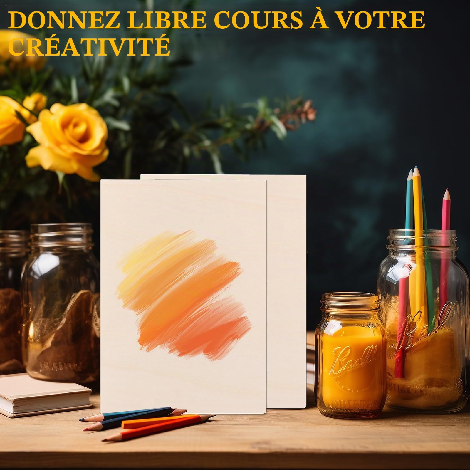 JMIATRY Lot de 8 Contreplaqué 4mm, Planche Bois 420x300mm, A3 Panneau de Contreplaqué pour Pyrogravure Bricolage Artisanate en Bois Modèles et Peintures