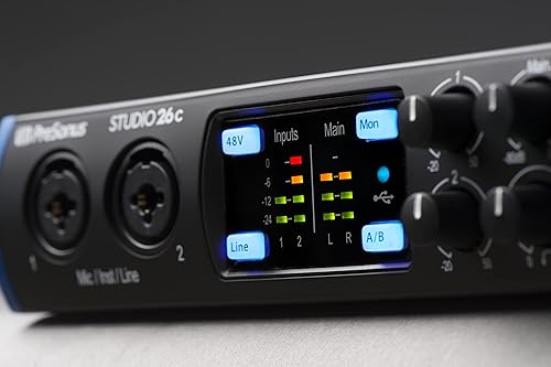 Miniatura 9 de PreSonus Studio 26c 2x4, 192 kHz, interfaz de audio USB con Studio One Artist y software de grabación Ableton Live Lite DAW