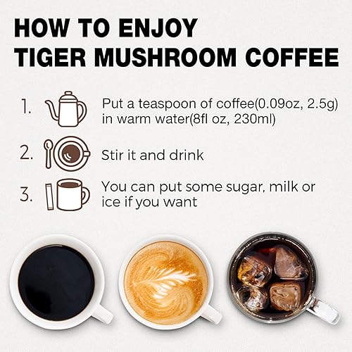 Miniatura 4 de Tiger 5 - Café orgánico de setas superalimento con 100% arábica, 30 porciones, potentes ingredientes naturales, antioxidantes, potenciador del