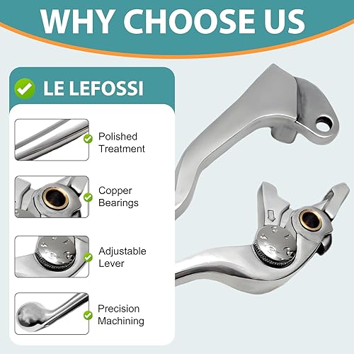 Miniatura 7 de Palanca de freno y embrague de aluminio de alta calidad compatible con Suzuki GSR 750 2011 2012 GSR 650 2006-2011 DL650 V-Strom 2004 2005 2006