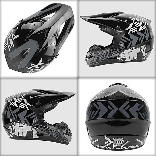 Miniatura 4 de SPARK DOT - Casco de motocross juvenil, casco de motocross para niños, cara completa, ligero y transpirable para bicicleta eléctrica todoterreno,