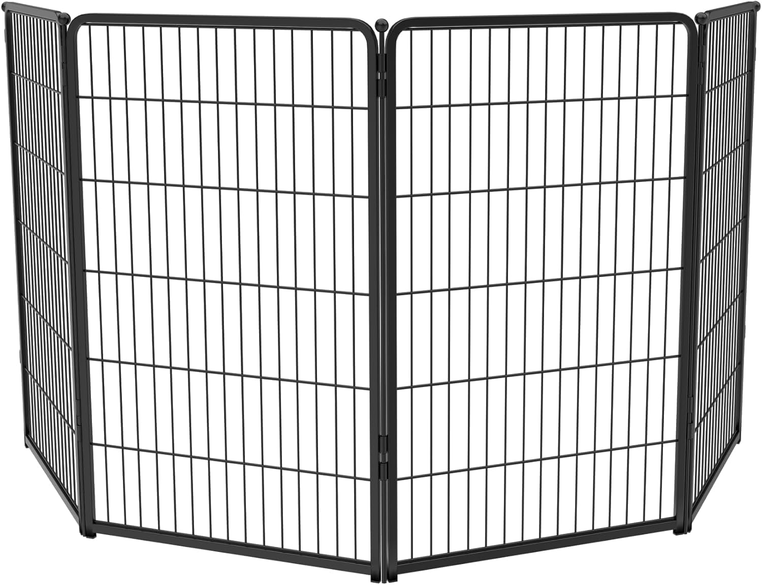 fxw Homeplus Unleashed Indoor Dog Playpen - Stress-Free and Safe Play, Heavy Duty 114cm Height 4 Panels Dog Pen for Large Dogs, Black│Patent Pending