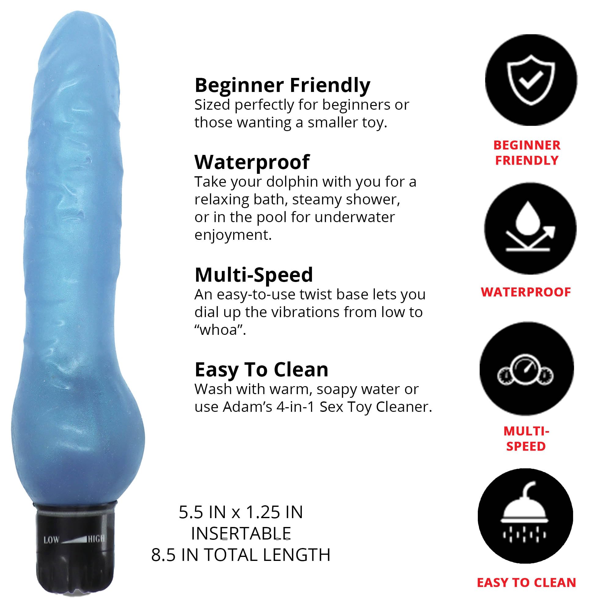 Amazon.com: Adam & Eve Blue Dolphin Vibrator Waterproof Flexible Multi  Speed Realistic Textured Vibe Beginner Friendly Adjustable Speed Textured  for Extra Stimulation Clitoral and G Spot Massage Adult Toy : Health &