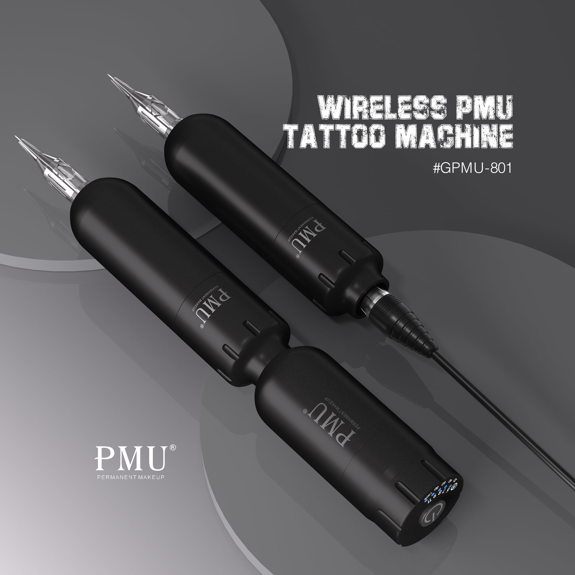 PMU Macchinetta Tatuaggi Rotativa Kit con Aghi Fili Silenziosa Portatile | Macchina Silenziosa dei Principianti e Tatuatori Professionisti