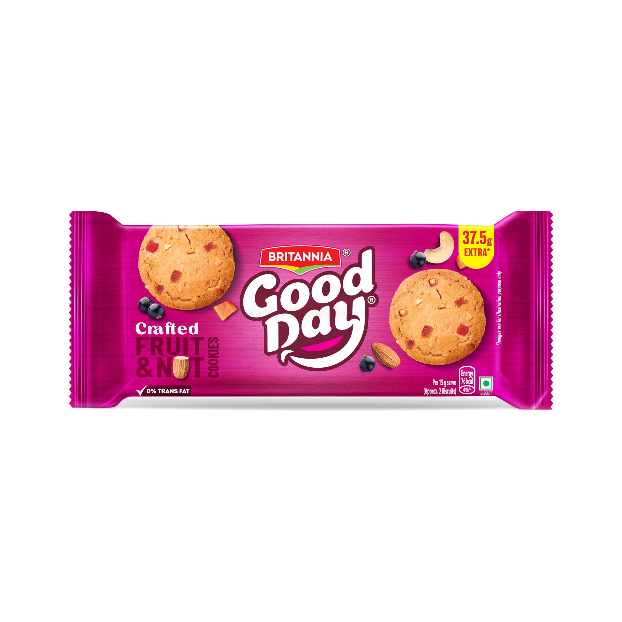 Britannia Good Day Fruit & Nut Cookies | Zero Trans Fat, 487.5grams