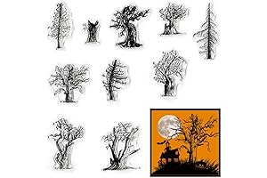 Hying Halloween Background Clear Stamp for Card Making