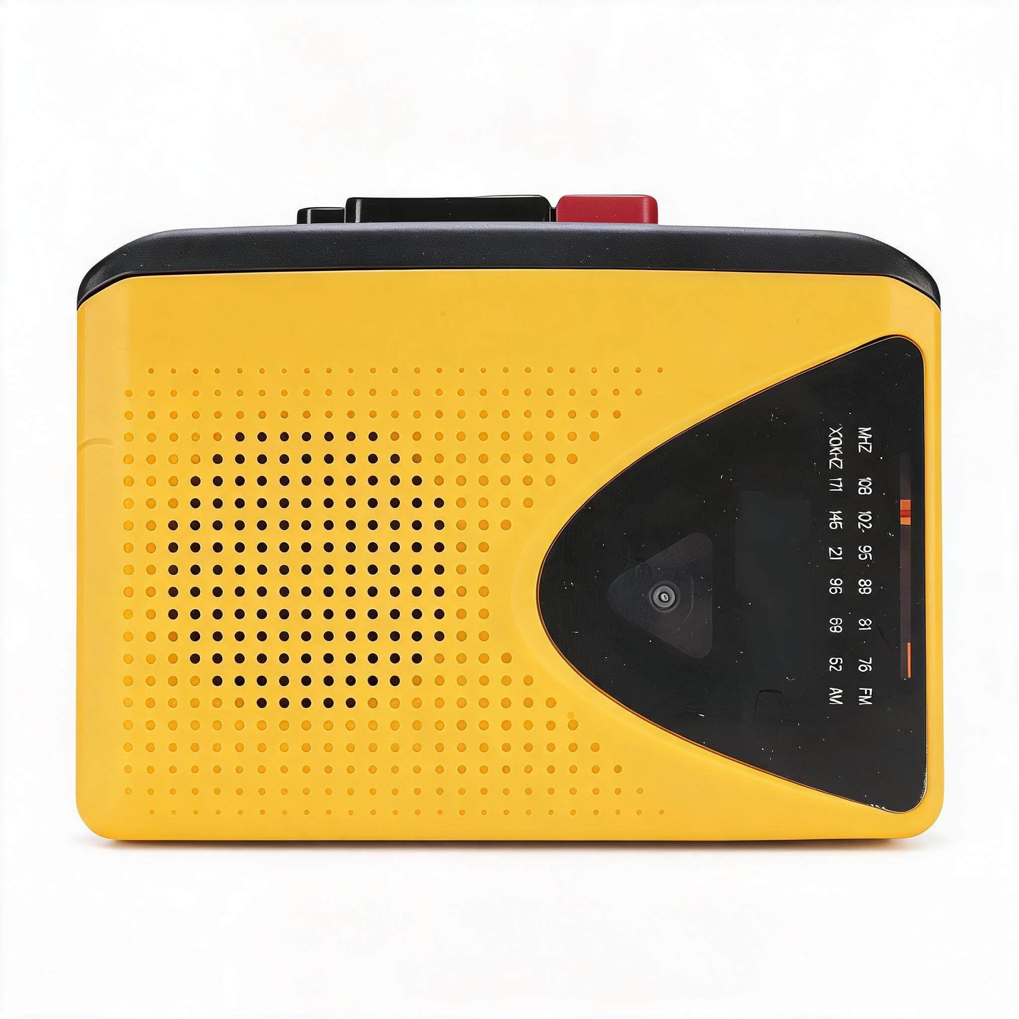 Odtwarzacz Kaset Retro z AM FM Radio, Funkcja Bluetooth i Nagrywania, Przenośny Odtwarzacz dla Domu, Podróży, Prezenty, Czarny żółty