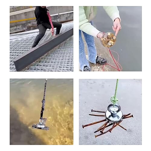 Miniatura 6 de Imán de pesca  700 lb Pull Strong Heavy Duty Big Rare Earth Magnet, 3.54 pulgadas grande para removedor, súper neodimio de alta potencia con mango