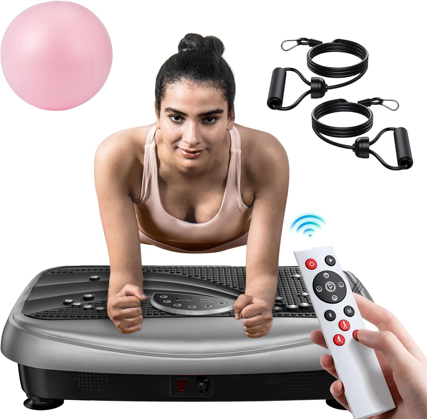 UCIN Vibration Plate Exercise Machine, Vibration Plate for Lymphatic Drainage, 330 Lbs Capacity Vibrating Plate for Weight Loss Home Fitness with Resistance Bands/Pilates Ball