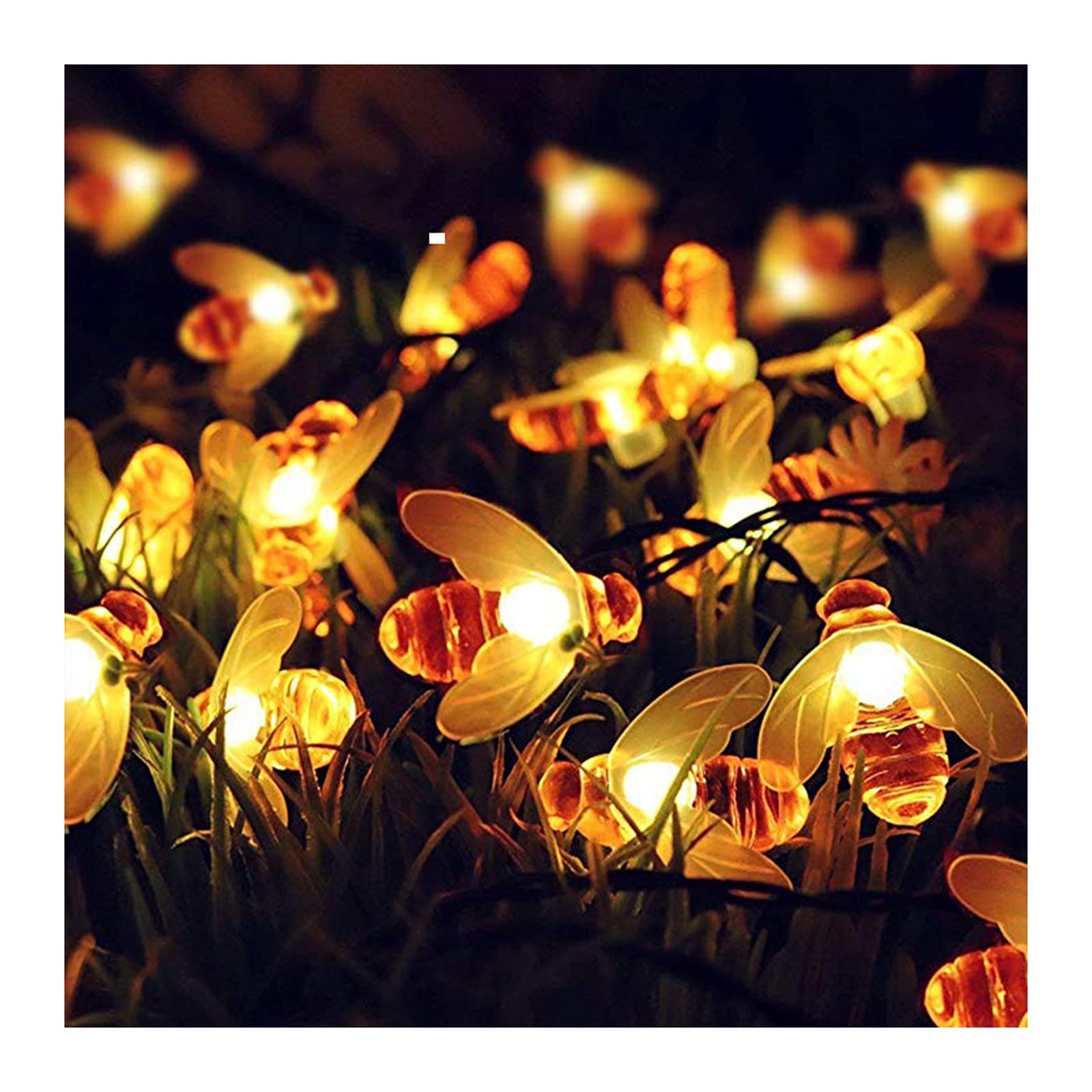 Luci Solari Da Giardino A Forma Di Ape E Fiore Ondeggianti - 8 Pezzi, Impermeabili IP65, Con Batteria 800mAh, Per Esterno
