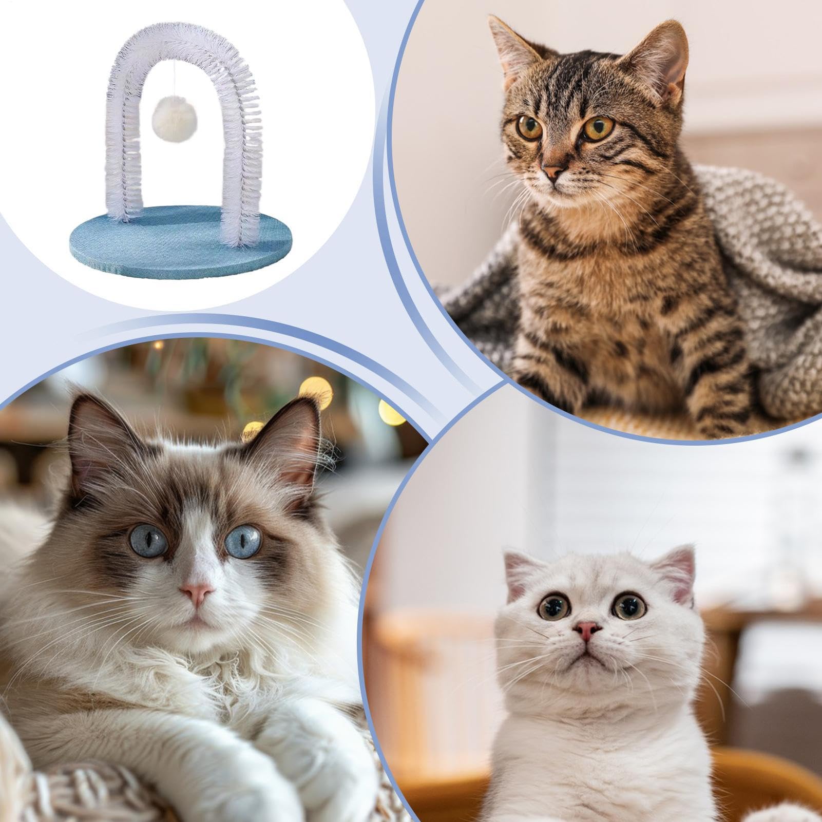 Grattoir pour chat – Toiletteur de massage pour l'arche de chat | Tapis à arche pour chats | Éliminateur de perte de poils, poteau de frottement pour chats, design arches pour massage de la tête