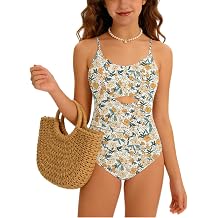 Teen Swimsuits for Girls 15-16 Girls Bathing Suits Size One Piece Cutout Ruched Girl One Piece Swimsuits Size 14 16 Cute Solid Color Adjustable Straps Padded Swimwear