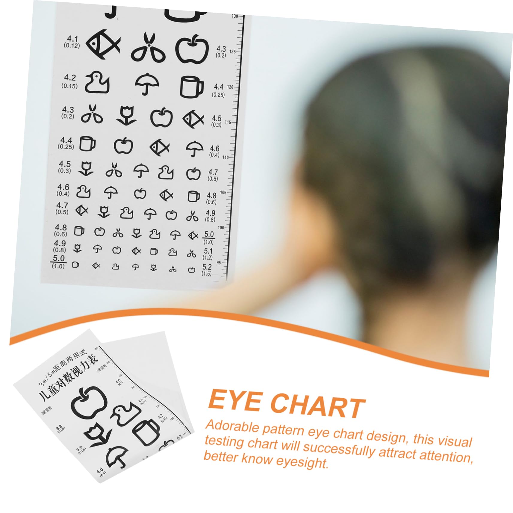 FUNOMOCYA Standard Visual Testing Chart for Boys and Girls Classroom Frame Vision Board Eye Exam Chart