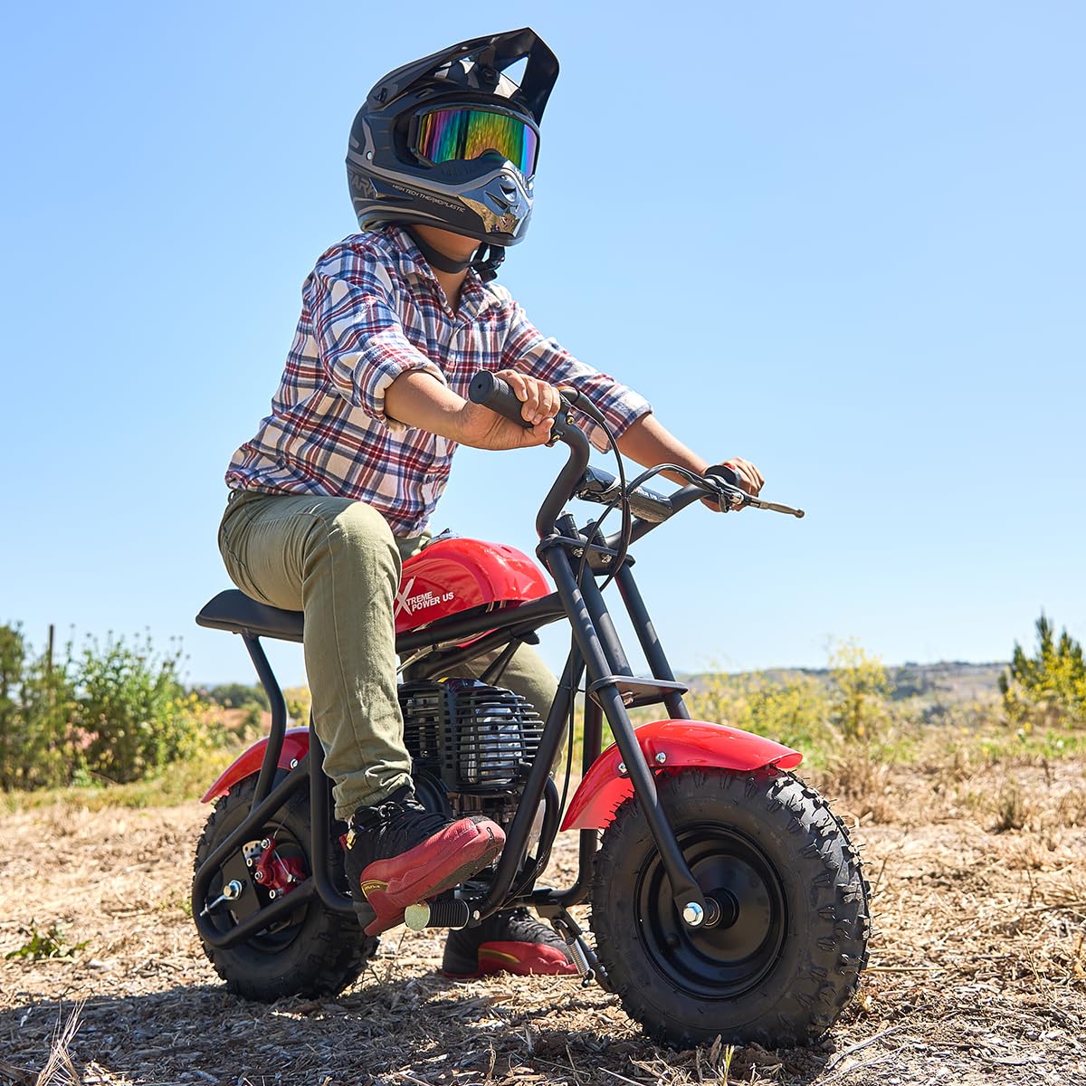 XtremepowerUS 40cc Mini Dirt Bike Off-Road Gas-Powered Mini Bike Ride On Motorcycle Pocket Pit Motor Gas Bike (+13 yr) : Automotive