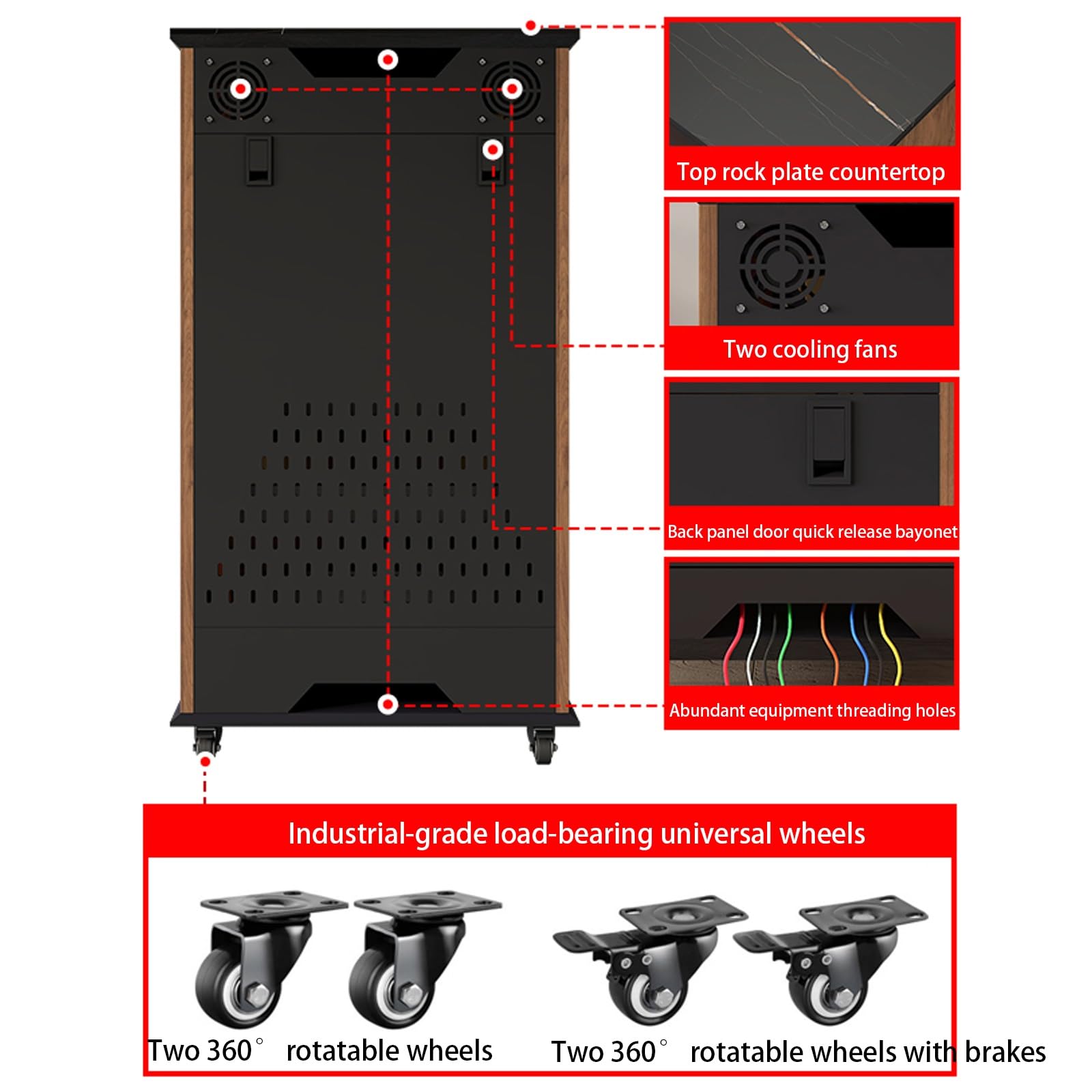 Mueble hifi,mueble tocadiscos,gabinete estéreo de madera estante de audio,estanteria audio hifi,mueble hifi rack,mueble equipo hifi con ruedas,mueble equipo hifi cerrado,mueble equipo hifi(Black,99.2c