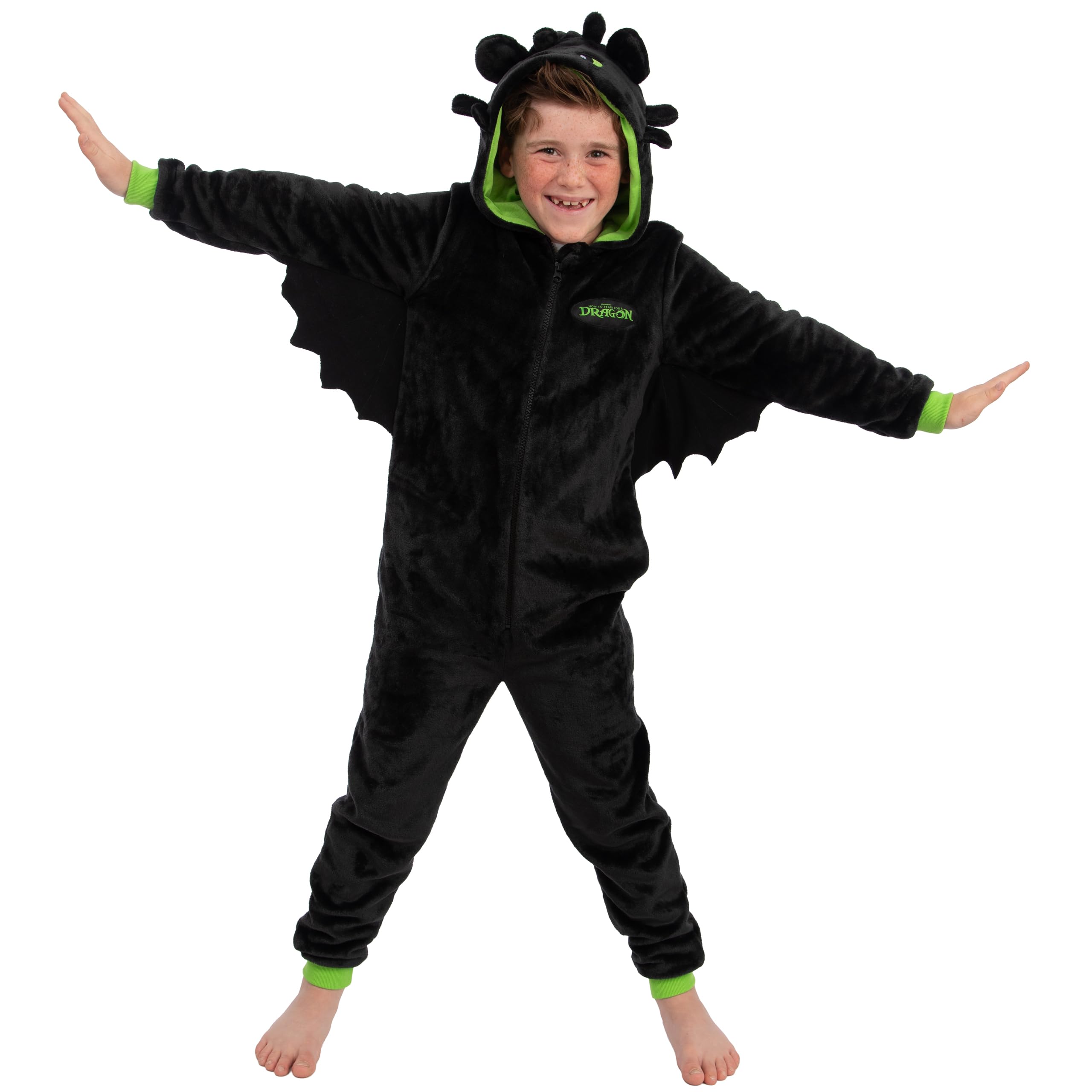 How To Train Your Dragon Pijama Enterizo de Cómo Entrenar a tu dragón para niños, Mono de Toothless Furia Nocturna, Pijama Polar con Capucha
