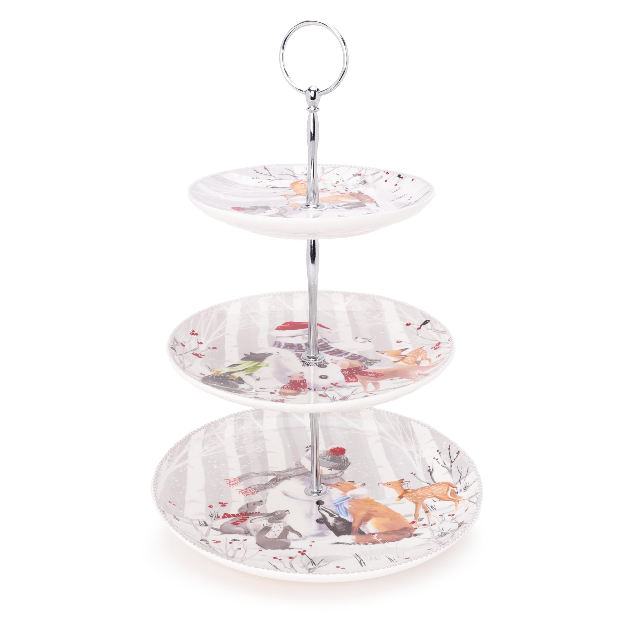 Christmas Concepts® Snowman & Friends Deluxe Ceramic Tableware Range (Cake Stand) - Image 3