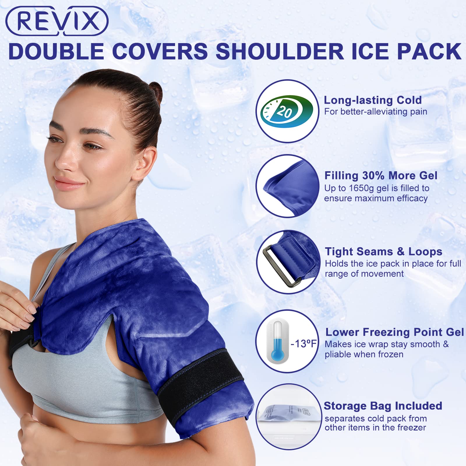 REVIX Shoulder Ice Pack Rotator Cuff Cold Therapy, Ice Packs for