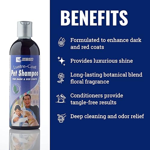Miniatura 4 de Kenic Edición especial Botanical Blend Lustre Coat Champú para perros para cabello y pelaje oscuro y rojo, brillo extremo y rico en humedad,