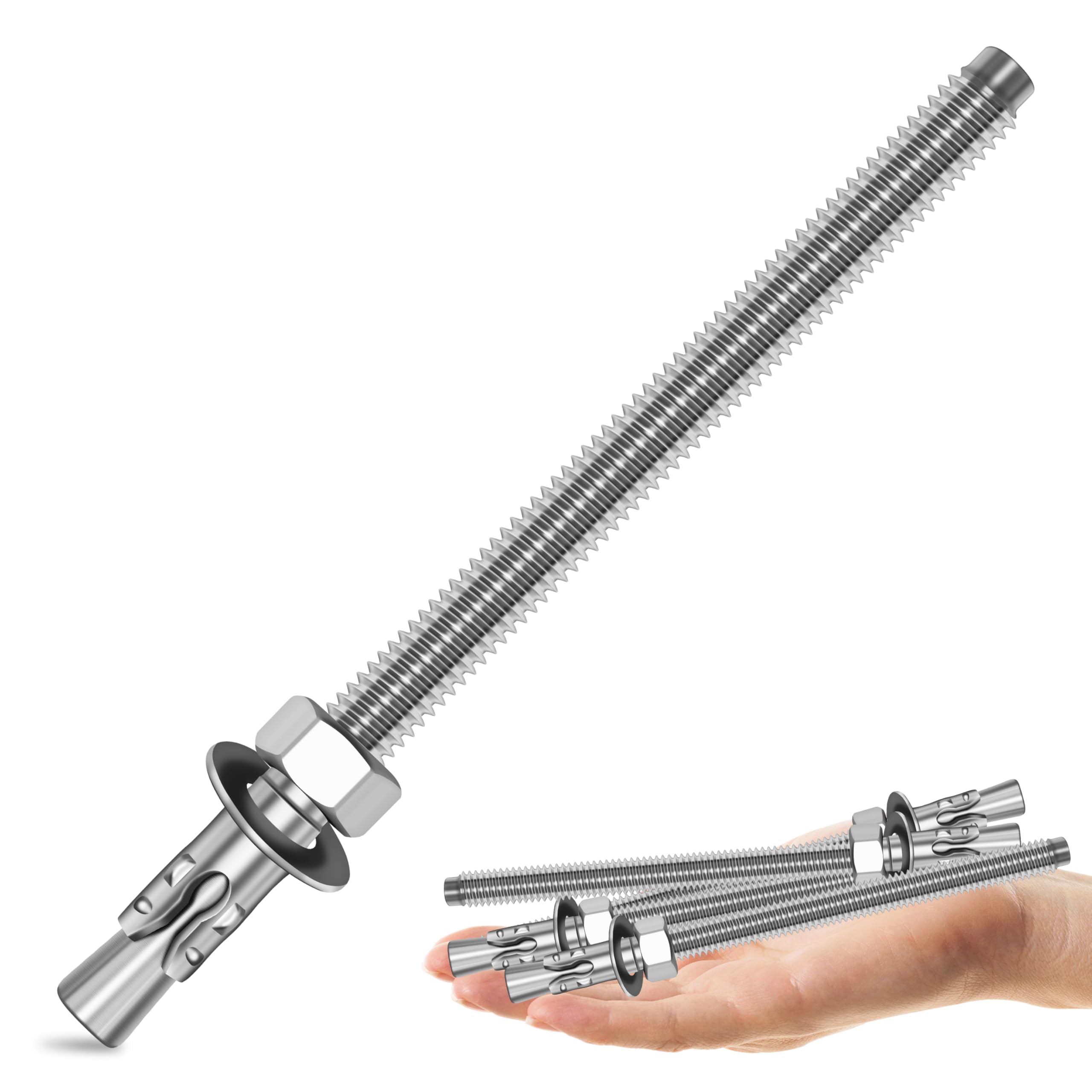 Stainless Steel Wedge Anchors - Secure Concrete & Brick -18 Stainless Steel Wedge Anchors - Secure Concrete & Brick -18