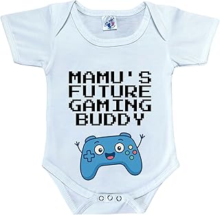 Cute Pals Mamu's Future Gaming Buddy Romper Bodysuit Outfit for Baby Boy or Girl Infant and Newborn, Mamu Baby Dress, Mamu...
