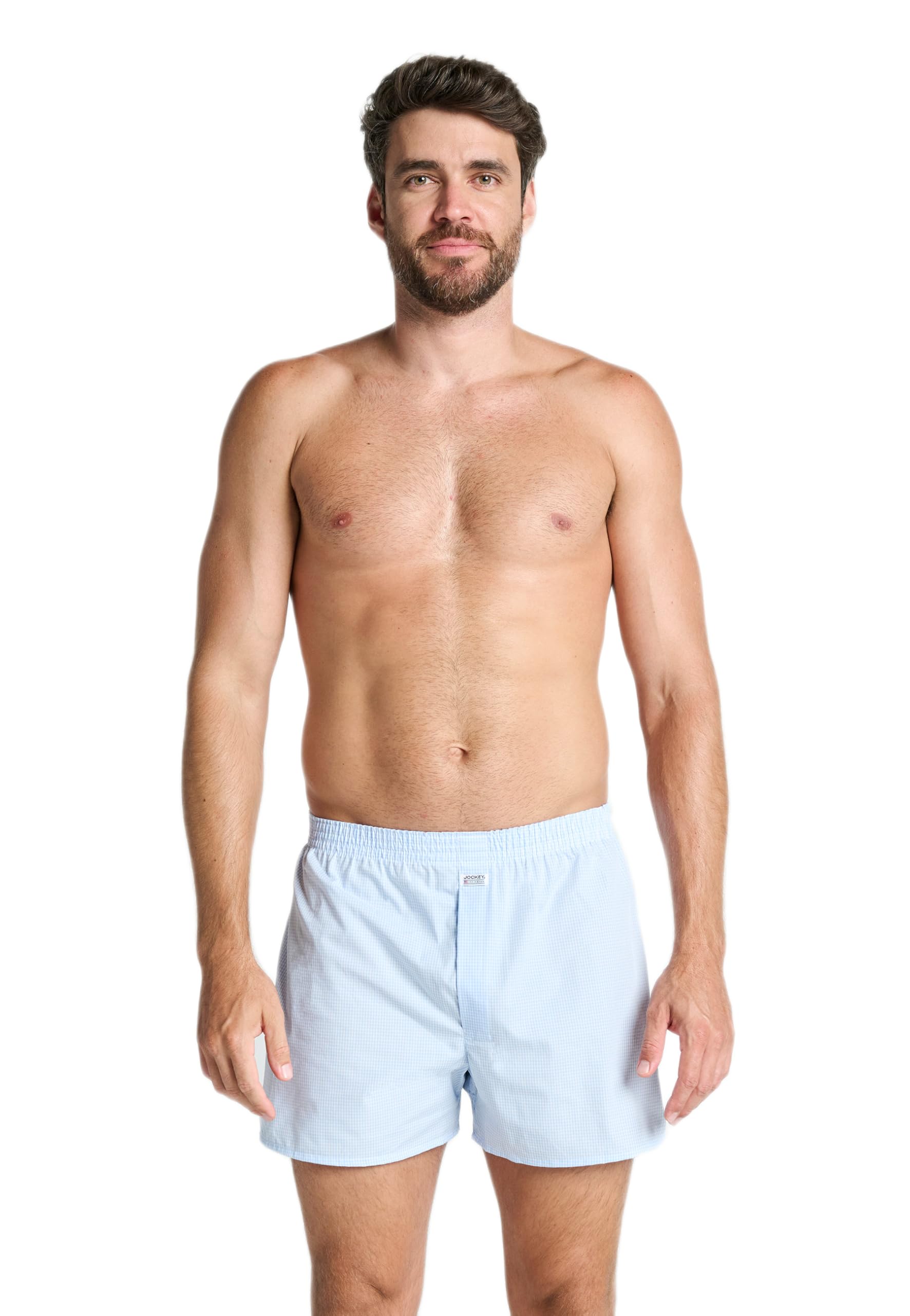 Jockey Men's Everyday Check Woven Boxer, Shirting Blue, 3XL