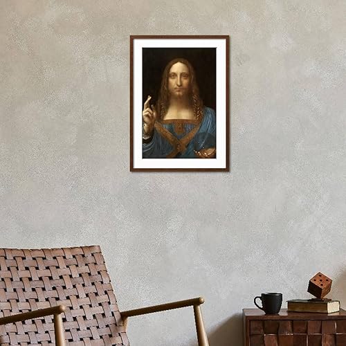 Miniatura 4 de ART.COM Impresión artística de Salvator Mundi sobre marco marrón por Leonardo Da Vinci, 21 x 29 pulgadas
