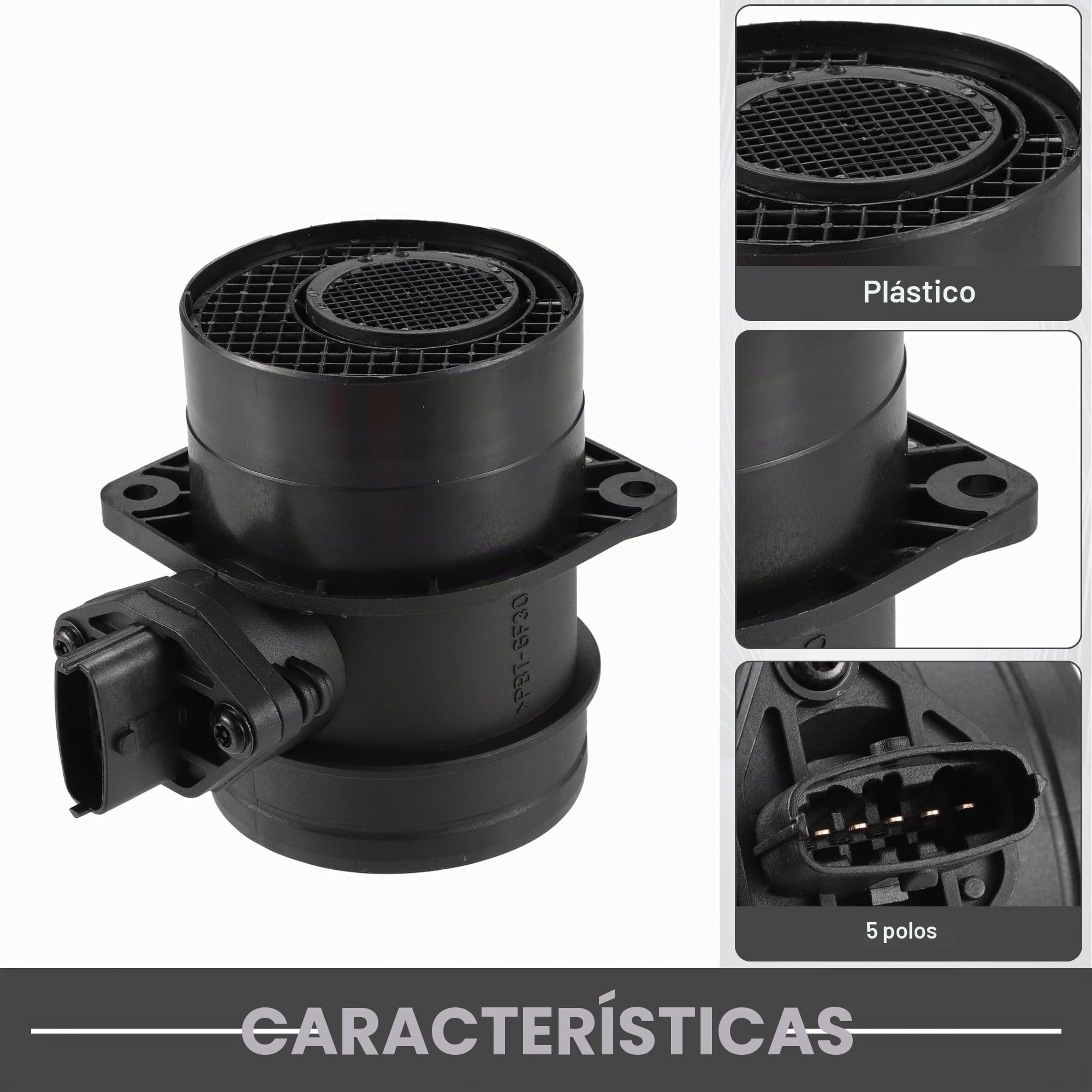 A ABSOPRO Medidor De Flujo De Aire Masivo Maf Para Kia Sorento 05-08 1Pc | Negro, Plastico, 13X9X11Cm, 5 Pines, Oe 28164-4A000/281644A000, Para Kia Carnival Sedona 02-06, Para Hyundai Terracan 03-07