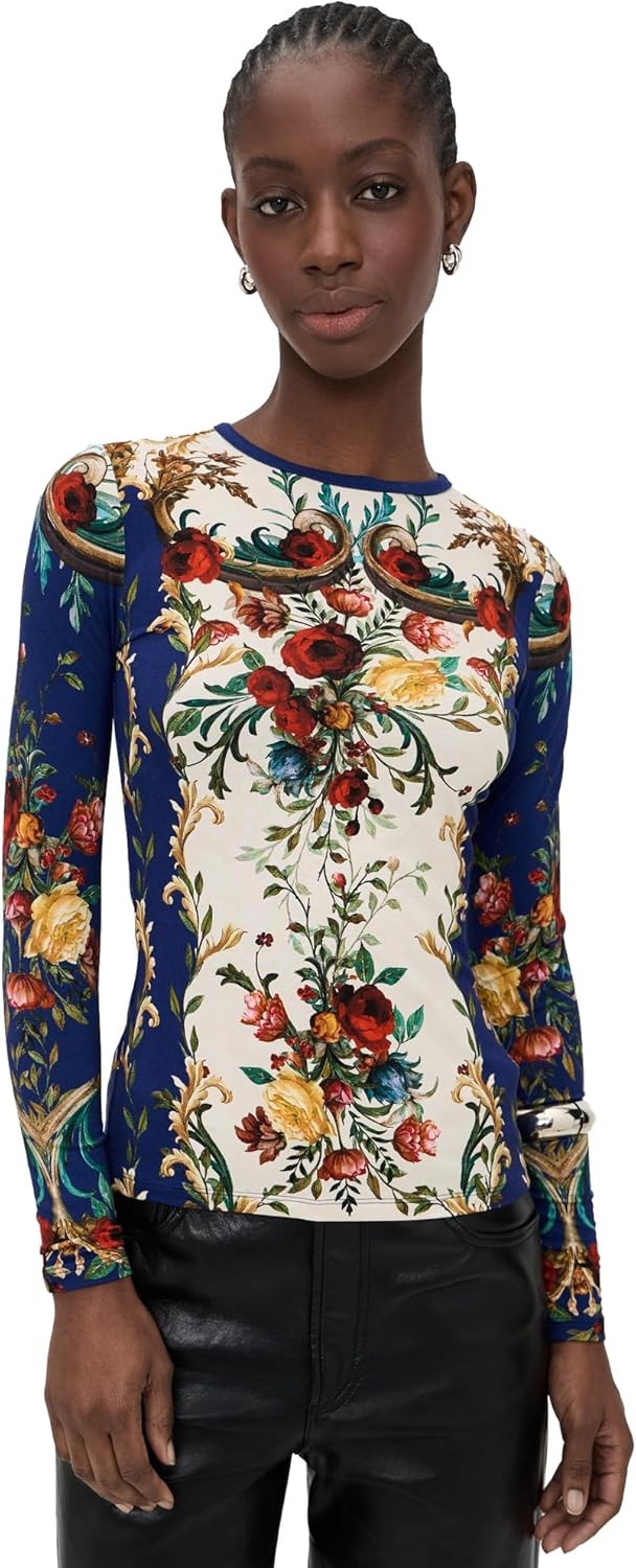 alice + olivia Women's Delaina Long Sleeve Top