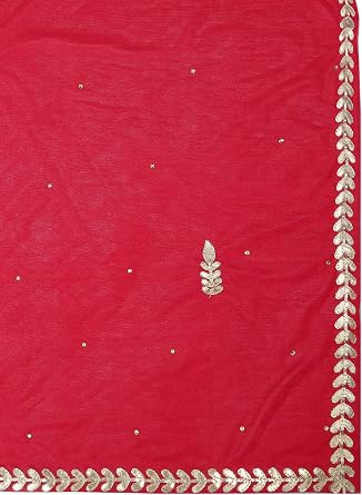 DUPATTA BAZAAR Women's Gotta Patti Work Velvet Dupatta