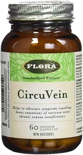 Flora - CircuVein Vegan Supplement for Varicose Veins Circulation and Vein Support for Healthy Legs, Dairy & Gluten Free 60 Vegetarian Capsules