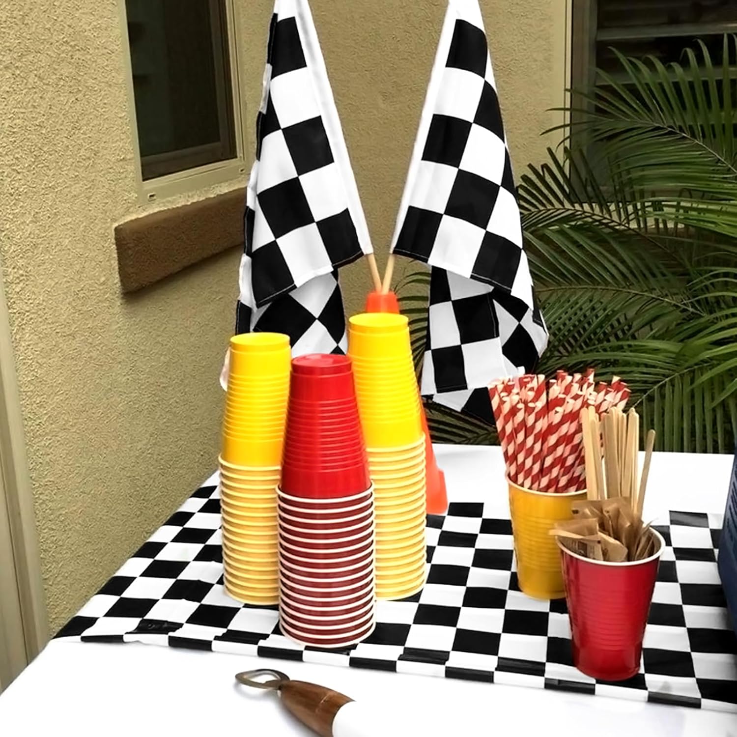 fani 15 Pack Checkered Table Runner Polyester Black and White Checkerboard Table Runner Classic Elegant Table Decor for Birthday Wedding Party Decorations Indoor Outdoor Events(12 x 72 Inch)