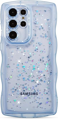 Miniatura 44 de ZTOFERA Funda protectora para Samsung Galaxy A14 4G/5G de 6.6", ondulada, con brillantina de estrella, poliuretano termoplástico transparente, suave