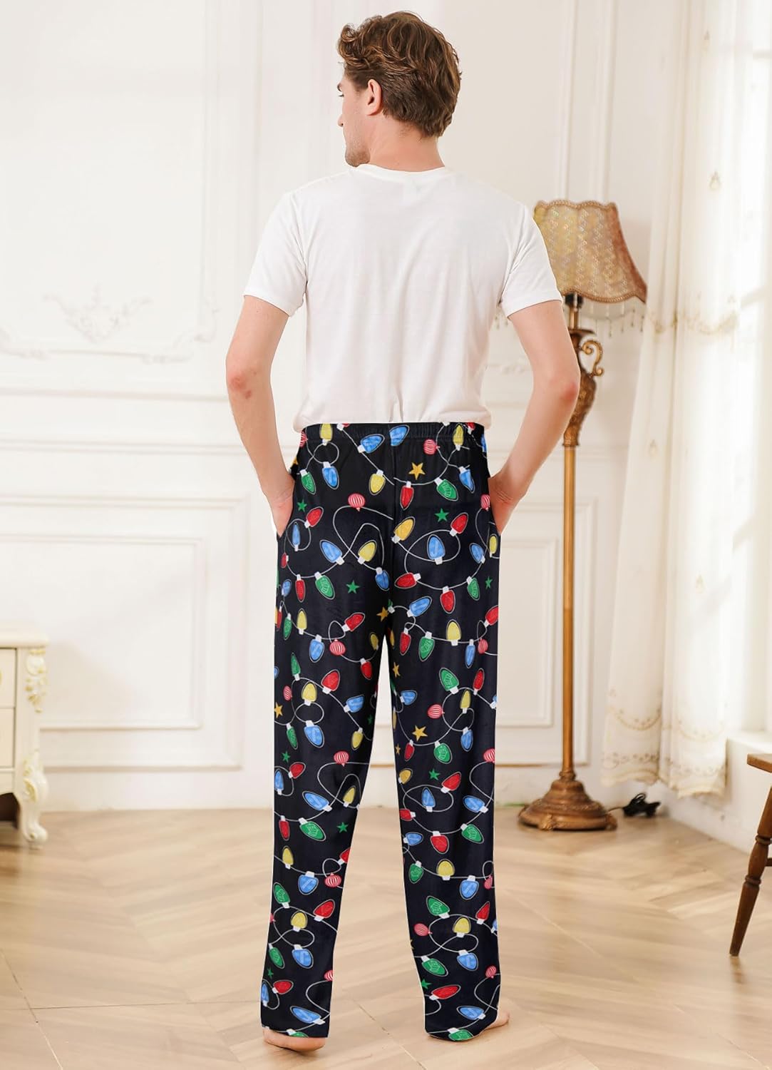 Men's Fleece Pajama Pants Flannel Christmas Bottoms Sleep & Lounge PJ Pants - Image 7