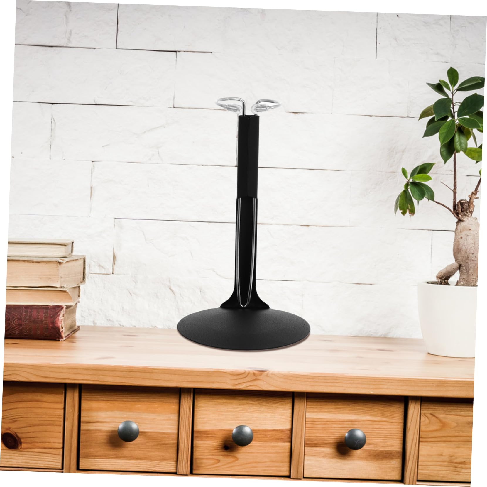 Hemoton Doll Bracket Alloy Display Rack for Toy Showcase Sturdy Soldier Display Stand Black 6-fold C-Type for Boys and Girls' Room