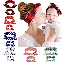 Vista 1 de Bodermincer Juego de 6 diademas de 6 colores para mamá y yo, banda para el pelo, diademas con nudo de lazo, accesorios para el pelo del bebé