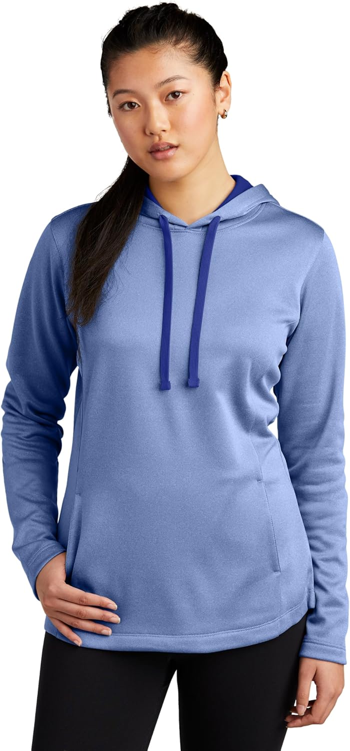 SPORT-TEK Women's PosiCharge Sport-Wick Heather Fleece Hooded Pullover