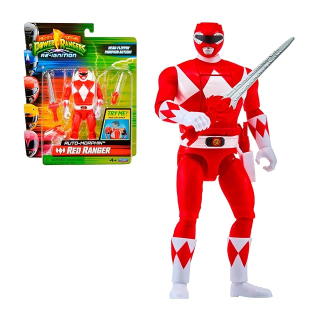Bizak Power Rangers Figura Auto-Morphin Rojo
