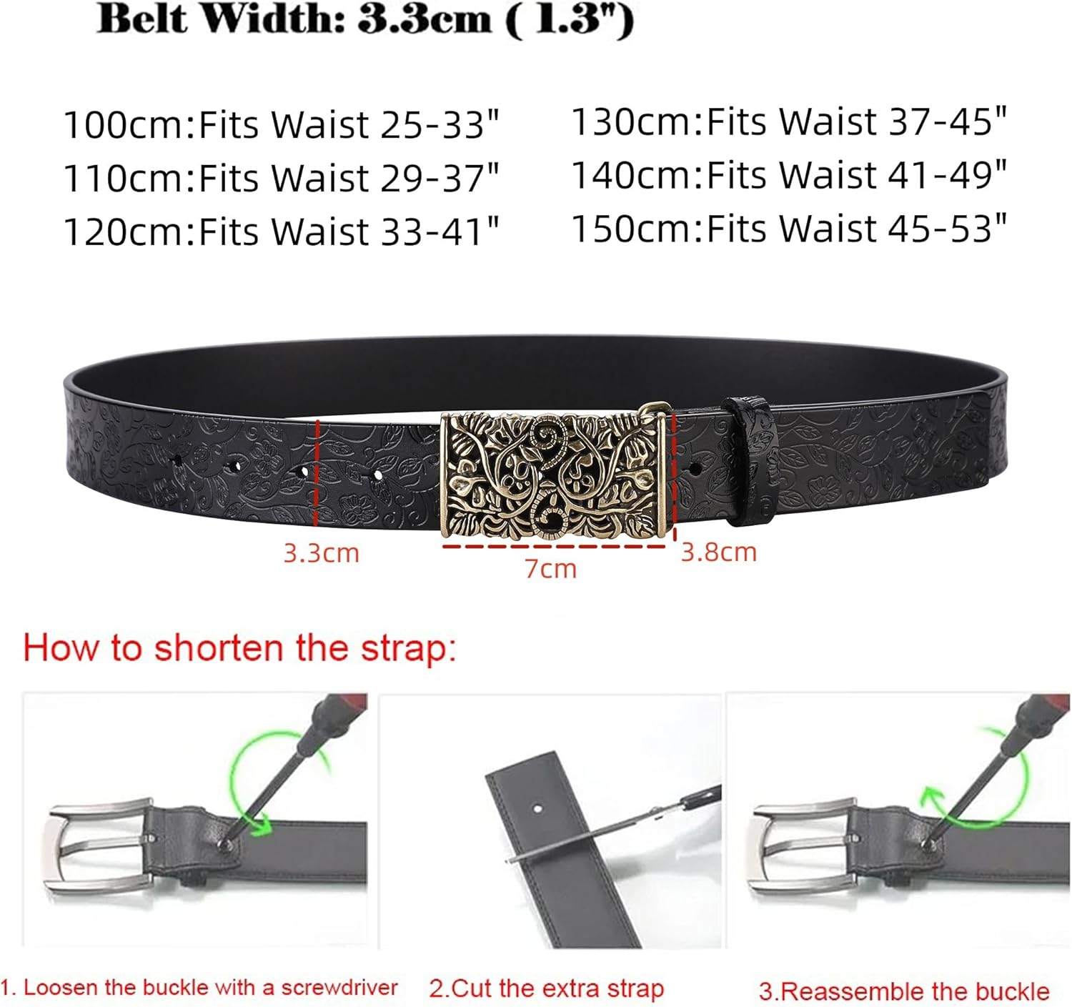 Vintage Adjustable Genuine Leather Belts for Women Dresses Skirts & Jeans Retro Style - Image 2