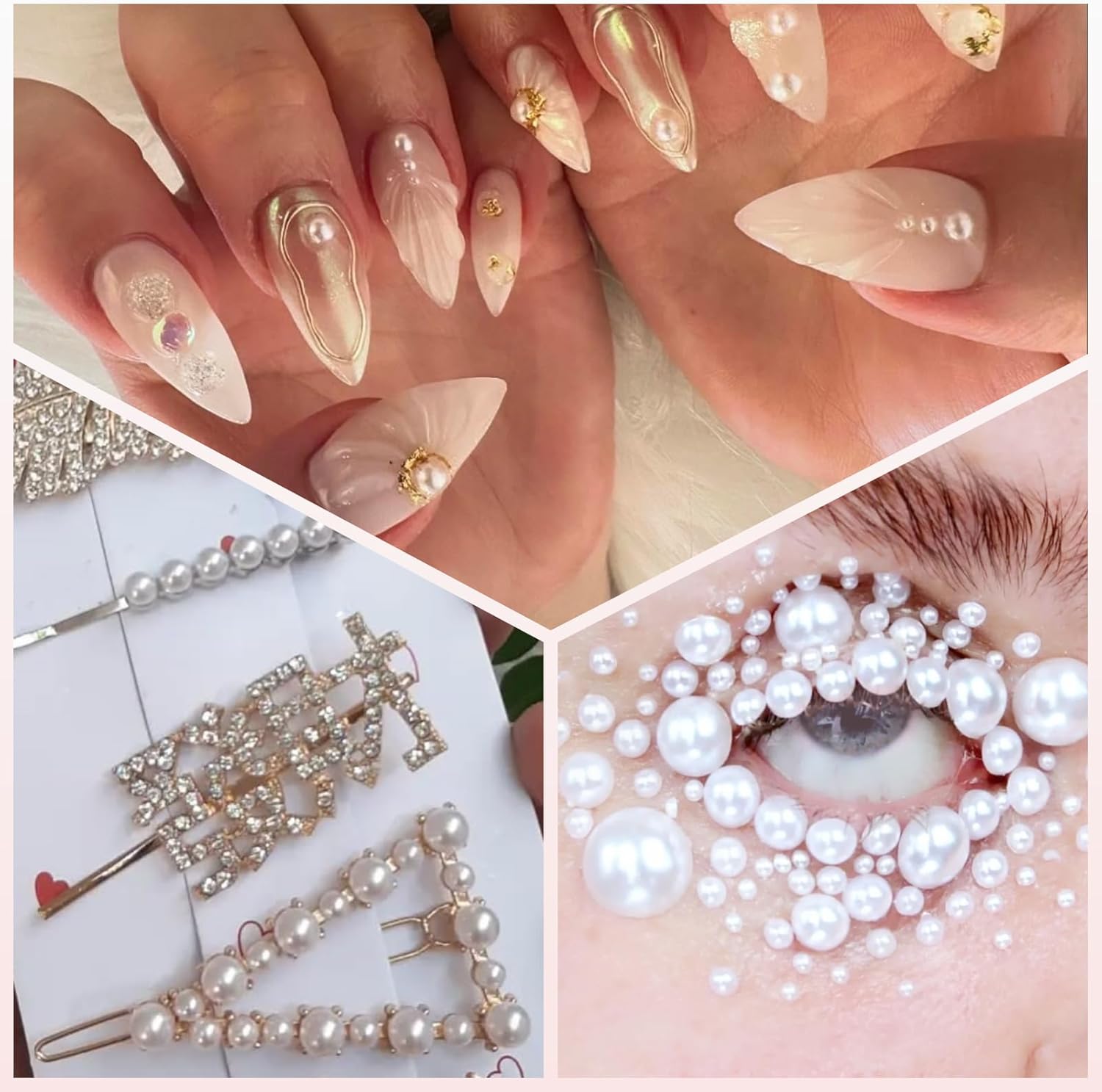 17000 Pcs Flat Back Pearls for Crafting with B7000 Glue White Half Pearl Beads for Jewelry Making Beads for Nails Party Face Clothes Shoe Balloon Birthday Decorations Cup DIY 2/3/4/5/6/8mm - Image 6