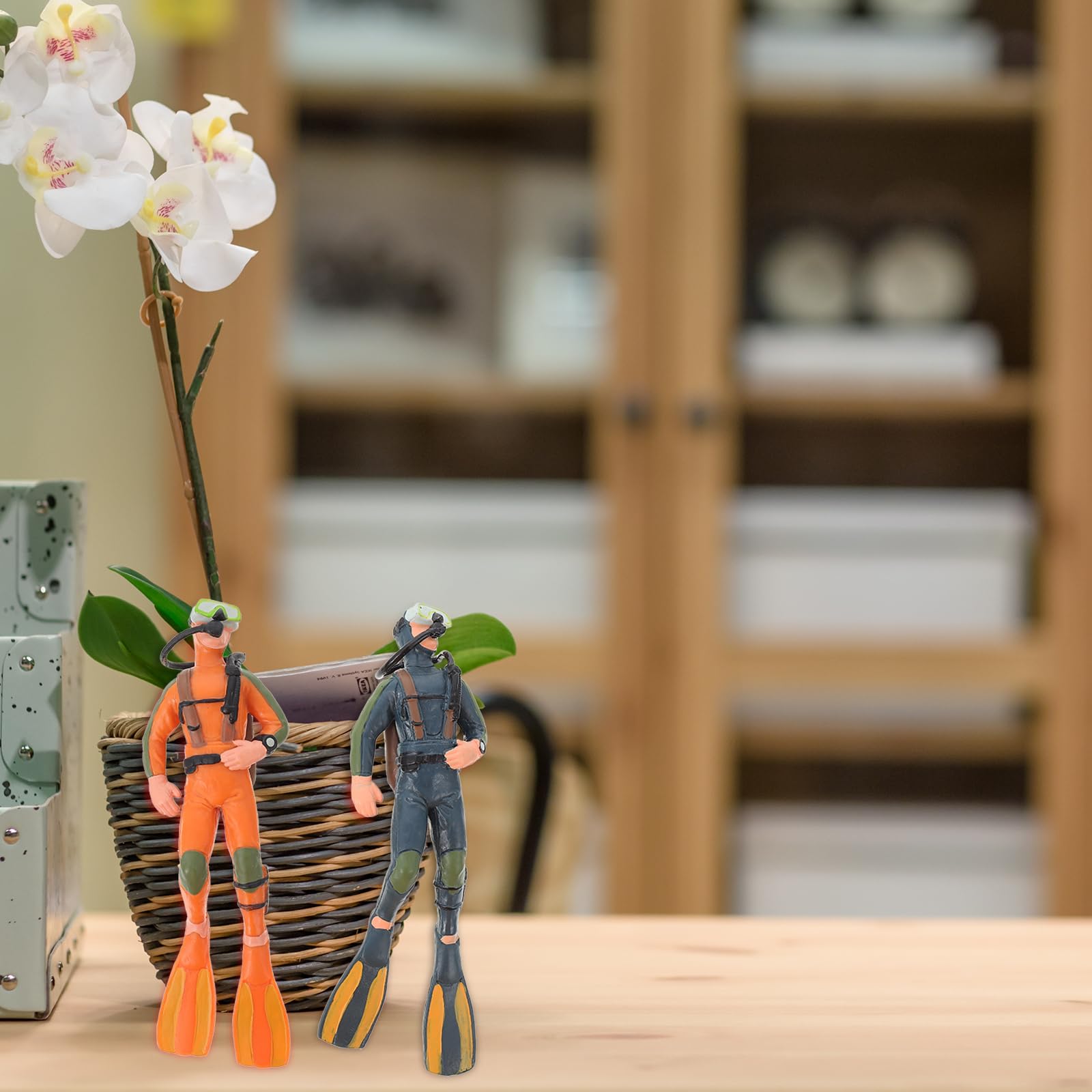 Yardwe Diver Figurine Toys Set of 2 Realistic Mini Scuba Diver Models Aquarium Decorations Landscape Ornaments Educational Kids Gift - Image 3