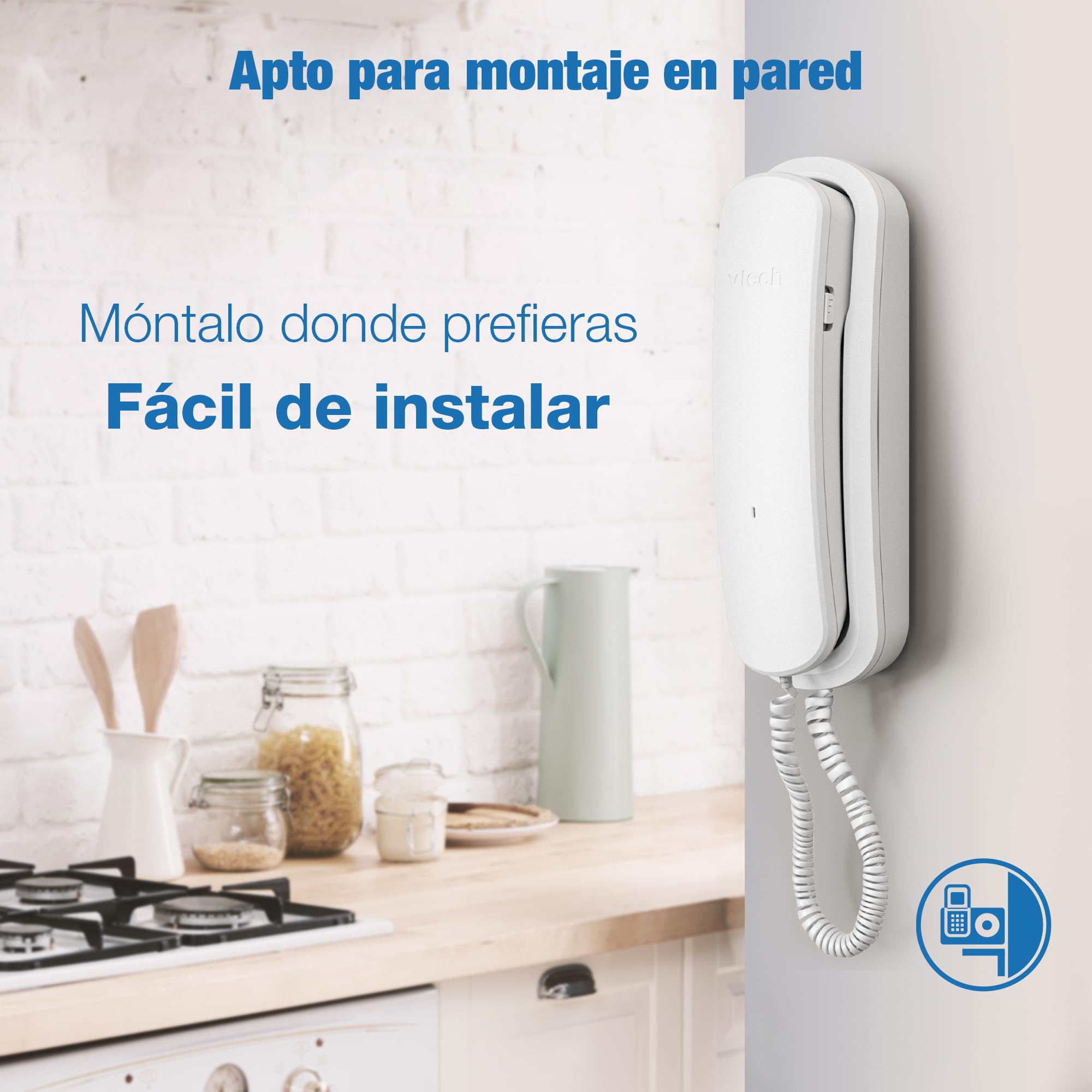 VTech Trimstyle teléfono Fijo con Cable, Control Volumen del Timbre y del Auricular, rellamada último número, Compatible con audífonos,sin alimentación eléctrica, Apto para sobremesa o Pared | CD1100 — view 7