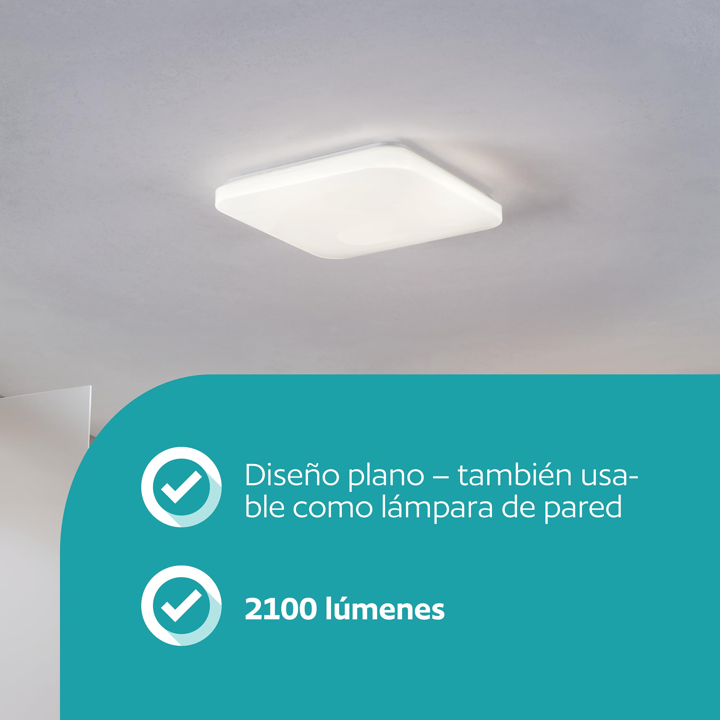 Eglo Frania-IP Lámpara de techo LED, para baño, fabricada en metal y plástico de color blanco, con luz blanca cálida, neutra y fría, protección IP44 y unas medidas de 33 × cm
