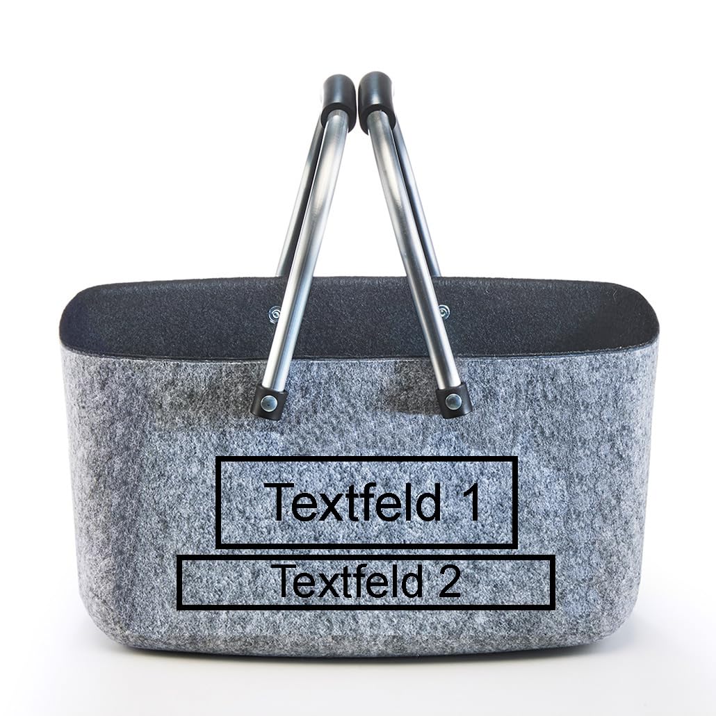 Kobolo personalisierbarer Filzkorb 36x22x18 cm Schwarz