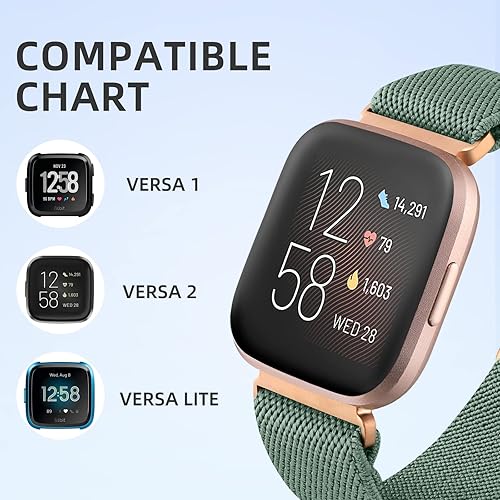 Miniatura 9 de Witzon Compatible con correas Fitbit Versa 2 para mujeres y hombres, correa deportiva Versa 2 Solo Loop suave y transpirable, accesorios de repuesto