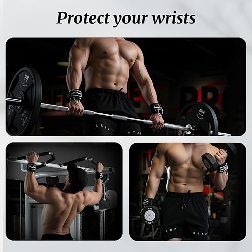 Miniatura 4 de Puños de muñeca con hebilla triangular ajustable para máquinas de cable, función 2 en 1, puños de muñeca para gimnasio con acolchado de neopreno de
