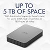 LaCie Mobile Drive Moon 2TB, External Hard Drive Portable, USB-C 3.2, PC Mac iPad & iPhone, Data Rescue Services (STLP2000400)