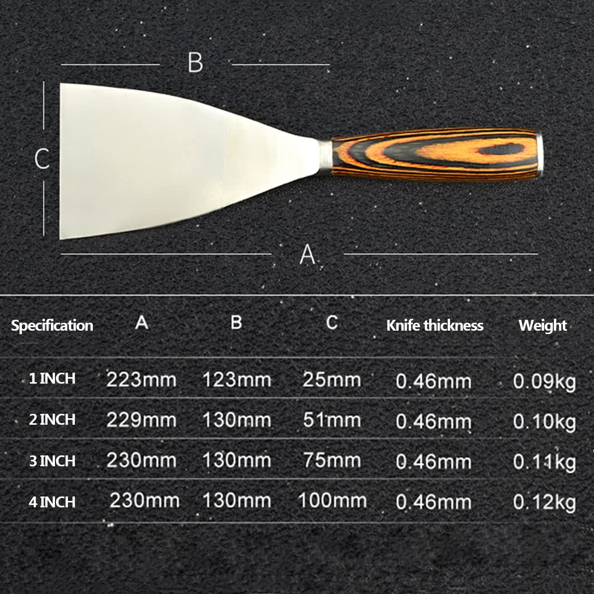 Stainless Steel Wall Scraper Putty Knife Versatile Wallpaper and Paint Scraper Tool(2inch)